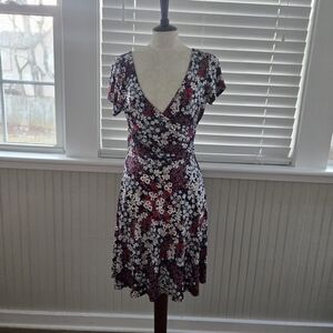 Kaileigh Black and Red Floral Midi Dress